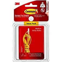 Command 3M 17001-VP-6PK - Ganchos autoadhesivo universal (tamaño medio- 6 unidades)- color blanco